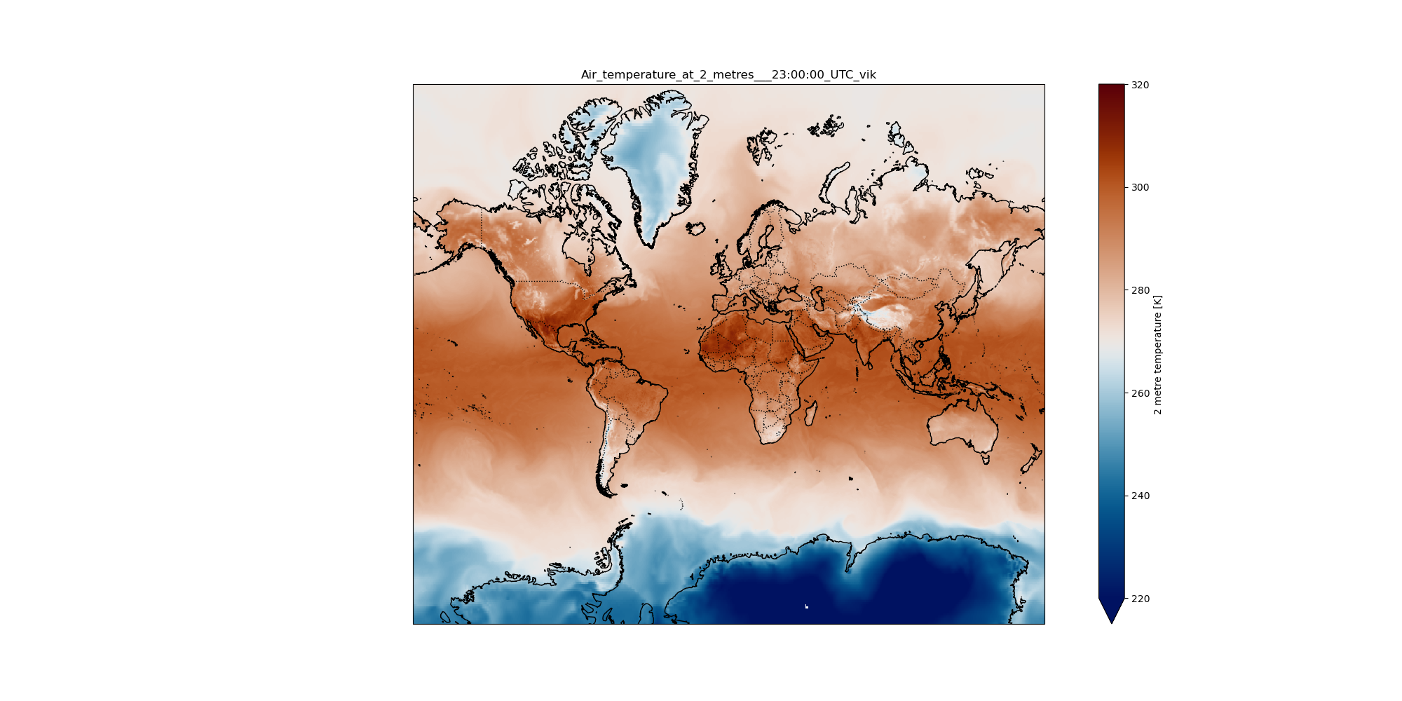 ECMWF Reanalysis Air temperature a 2 metres on 2022-05-25 >at 18:00:00. 
